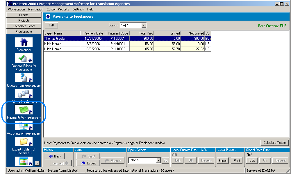 payments to freelancers