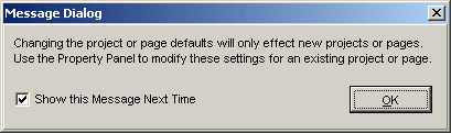 Preferences Defaults Warning