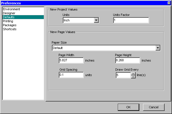 Preferences Defaults