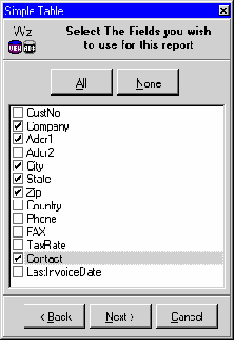 Wizard DataFields Simple